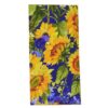 Sweet Pea Linens - Blue & Yellow Sunflower Print Cloth Napkin (SKU#: R-1010-W6) - Main Product Image