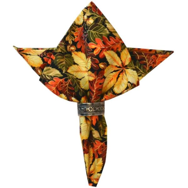 Sweet Pea Linens - Coordinating Fall Leaf Print Cloth Napkin (SKU#: R-1010-X1) - Main Product Image