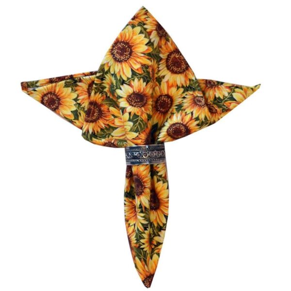 Sweet Pea Linens - Fall Sunflower Print Cloth Napkins - Set of Four (SKU#: RS4-1010-X10) - Main Product Image
