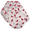Sweet Pea Linens - Red Christmas Poinsettia & CardinalWedge-Shaped Placemats - Set of Four plus Center Round-Charger (SKU#: RS5-1006-X3) - Main Product Image