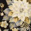 Sweet Pea Linens - Black, Silver & Gold Christmas Poinsettia Cloth Napkin (SKU#: R-1010-X4) - Swatch