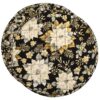 Sweet Pea Linens - Quilted Black, Silver & Gold Christmas Poinsettia Charger-Center Round Placemat (SKU#: R-1015-X4) - Main Product Image