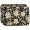 Sweet Pea Linens - Quilted Black, Silver & Gold Christmas Poinsettia Rectangle Placemats - Set of Two (SKU#: RS2-1002-X4) - Main Product Image