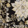 Sweet Pea Linens - Quilted Black, Silver & Gold Christmas Poinsettia Wedge-Shaped Placemats - Set of Two (SKU#: RS2-1006-X4) - Swatch