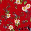 Sweet Pea Linens - Red Daisy Rolled Hem Cloth Napkin (SKU#: R-1010-Y42) - Swatch