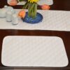 Sweet Pea Linens - Solid White Quilted Jacquard Rectangle Placemats - Set of Two (SKU#: RS2-1001-Y1) - Table Setting