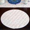 Sweet Pea Linens - Solid White Quilted Jacquard Charger-Center Round Placemats - Set of Two (SKU#: RS2-1015-Y1) - Table Setting