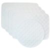 Sweet Pea Linens - Solid White Quilted Jacquard Rectangle Placemats - Set of Four plus Center Round-Charger (SKU#: RS5-1001-Y1) - Main Product Image