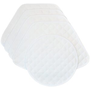 Sweet Pea Linens - Solid White Quilted Jacquard Wedge-Shaped Placemats - Set of Four plus Center Round-Charger (SKU#: RS5-1006-Y1) - Main Product Image