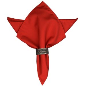Sweet Pea Linens - Solid Red Rolled Hem Cloth Napkin (SKU#: R-1010-Y10) - Main Product Image