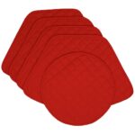 Sweet Pea Linens - Solid Red Quilted Wedge-Shaped Placemats - Set of Four plus Center Round-Charger (SKU#: RS5-1006-Y10) - Main Product Image