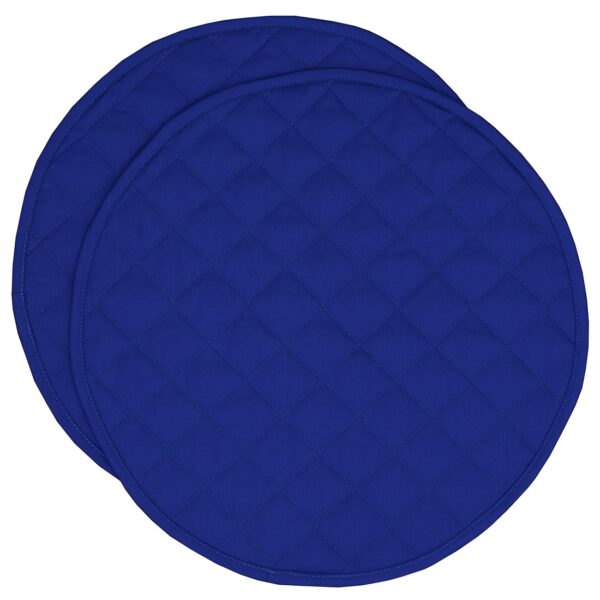 Sweet Pea Linens - Solid Royal Blue Quilted Charger-Center Round Placemat (SKU#: R-1015-Y11) - Main Product Image