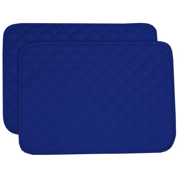 Sweet Pea Linens - Solid Royal Blue Quilted Rectangle Placemats - Set of Two (SKU#: RS2-1001-Y11) - Main Product Image