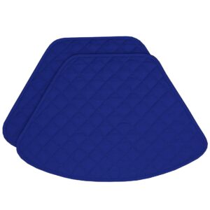 Sweet Pea Linens - Solid Royal Blue Quilted Wedge-Shaped Placemats - Set of Two (SKU#: RS2-1006-Y11) - Main Product Image