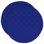 Sweet Pea Linens - Solid Royal Blue Quilted Charger-Center Round Placemats - Set of Two (SKU#: RS2-1015-Y11) - Main Product Image