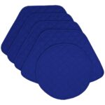 Sweet Pea Linens - Solid Royal Blue Quilted Wedge-Shaped Placemats - Set of Four plus Center Round-Charger (SKU#: RS5-1006-Y11) - Main Product Image