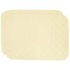 Sweet Pea Linens - Solid Ivory Quilted Jacquard Rectangle Placemats - Set of Two (SKU#: RS2-1001-Y2) - Main Product Image