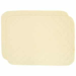 Sweet Pea Linens - Solid Ivory Quilted Jacquard Rectangle Placemats - Set of Two (SKU#: RS2-1001-Y2) - Main Product Image