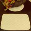 Sweet Pea Linens - Solid Ivory Quilted Jacquard Rectangle Placemats - Set of Two (SKU#: RS2-1001-Y2) - Table Setting