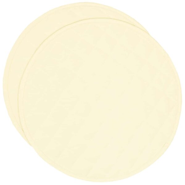 Sweet Pea Linens - Solid Ivory Quilted Jacquard Charger-Center Round Placemats - Set of Two (SKU#: RS2-1015-Y2) - Main Product Image