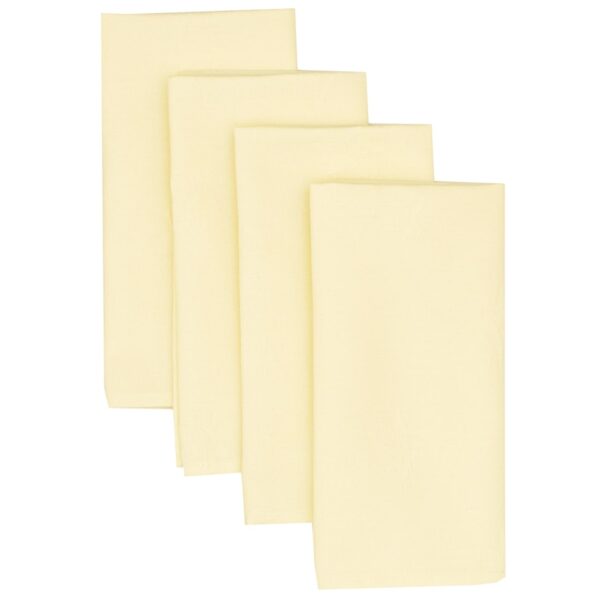 Sweet Pea Linens - Solid Ivory Rolled Hem Jacquard Cloth Napkins - Set of Four (SKU#: RS4-1010-Y2) - Main Product Image