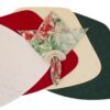 Sweet Pea Linens - Red, Green & Ivory Christmas Poinsettia Batik Cloth Napkins - Set of Four (SKU#: RS4-1010-Y20) - Table Setting