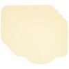 Sweet Pea Linens - Solid Ivory Quilted Jacquard Rectangle Placemats - Set of Four plus Center Round-Charger (SKU#: RS5-1001-Y2) - Main Product Image