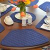 Sweet Pea Linens - Solid Dark Royal Blue Quilted Jacquard Wedge-Shaped Placemats - Set of Two (SKU#: RS2-1006-Y3) - Table Setting