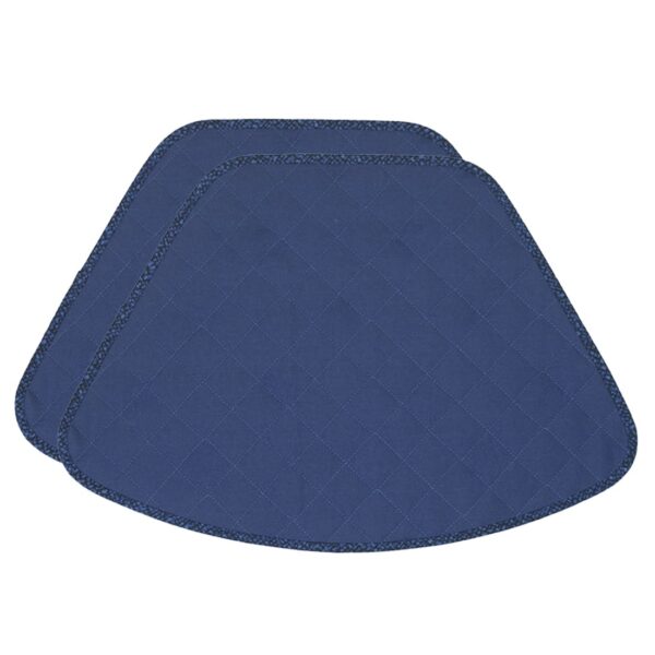 Sweet Pea Linens - Dark Royal Blue Cobblestone Quilted Jacquard Wedge-Shaped Placemats - Set of Two (SKU#: RS2-1006-Y30) - Main Product Image