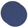 Sweet Pea Linens - Dark Royal Blue Cobblestone Quilted Jacquard Charger-Center Round Placemats - Set of Two (SKU#: RS2-1015-Y30) - Main Product Image