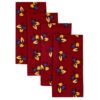 Sweet Pea Linens - Burgundy Leaf Rolled Hem Cloth Napkins - Set of Four (SKU#: RS4-1010-Y32) - Main Product Image