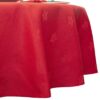 Sweet Pea Linens - Solid Red Jacquard 70 inch Round Table Cloth (SKU#: R-1064-Y4) - Main Product Image