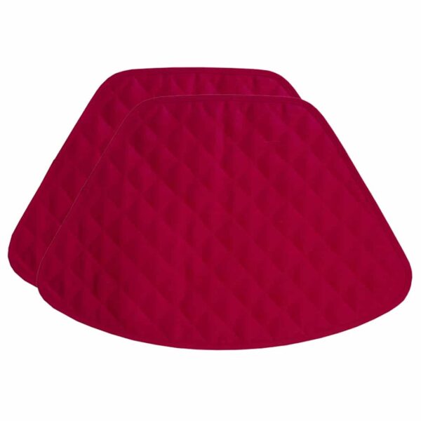 Sweet Pea Linens - Solid Red Quilted Jacquard Wedge-Shaped Placemats - Set of Two (SKU#: RS2-1006-Y4) - Main Product Image