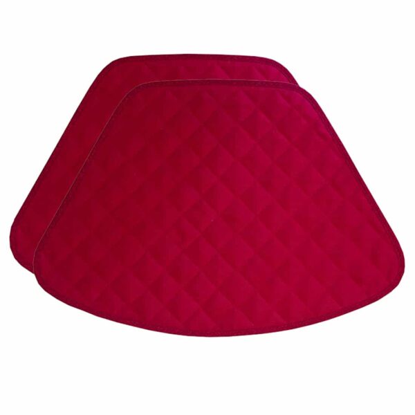 Sweet Pea Linens - Red Cobblestone Quilted Jacquard Wedge-Shaped Placemats - Set of Two (SKU#: RS2-1006-Y40) - Main Product Image