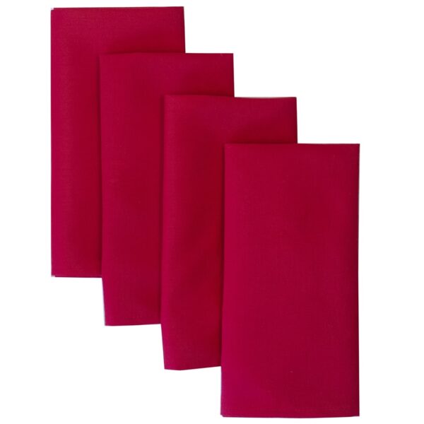 Sweet Pea Linens - Solid Red Rolled Hem Jacquard Cloth Napkins - Set of Four (SKU#: RS4-1010-Y4) - Main Product Image