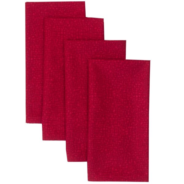 Sweet Pea Linens - Red Cobblestone Rolled Hem Cloth Napkins - Set of Four (SKU#: RS4-1010-Y40) - Main Product Image