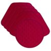 Sweet Pea Linens - Red Cobblestone Quilted Jacquard Wedge-Shaped Placemats - Set of Four plus Center Round-Charger (SKU#: RS5-1006-Y40) - Main Product Image
