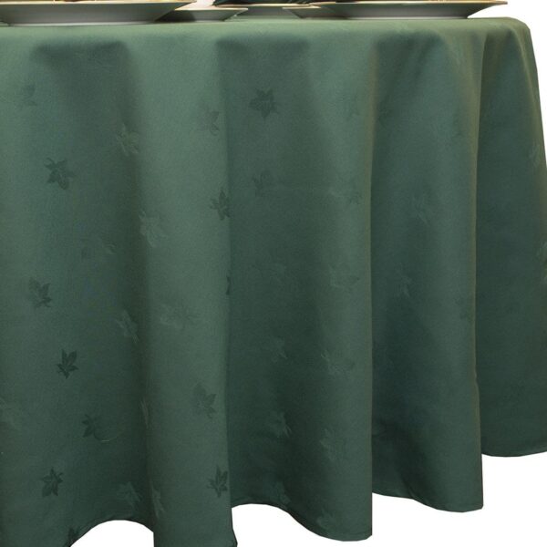 Sweet Pea Linens - Solid Green Jacquard 70 inch Round Table Cloth (SKU#: R-1064-Y5) - Main Product Image