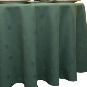 Sweet Pea Linens - Solid Green Jacquard 90 inch Round Table Cloth (SKU#: R-1065-Y5) - Main Product Image