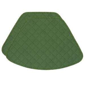 Sweet Pea Linens - Green Cobblestone Quilted Jacquard Wedge-Shaped Placemats - Set of Two (SKU#: RS2-1006-Y50) - Main Product Image