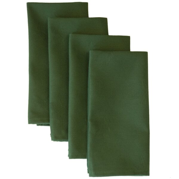 Sweet Pea Linens - Solid Green Rolled Hem Jacquard Cloth Napkins - Set of Four (SKU#: RS4-1010-Y5) - Main Product Image