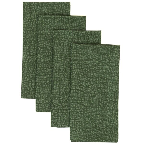 Sweet Pea Linens - Green Cobblestone Rolled Hem Cloth Napkins - Set of Four (SKU#: RS4-1010-Y50) - Main Product Image