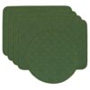 Sweet Pea Linens - Green Cobblestone Quilted Jacquard Rectangle Placemats - Set of Four plus Center Round-Charger (SKU#: RS5-1001-Y50) - Main Product Image