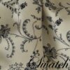 Sweet Pea Linens - Black, Off White Floral Print Vine Cloth Napkin (SKU#: R-1010-W32) - Swatch