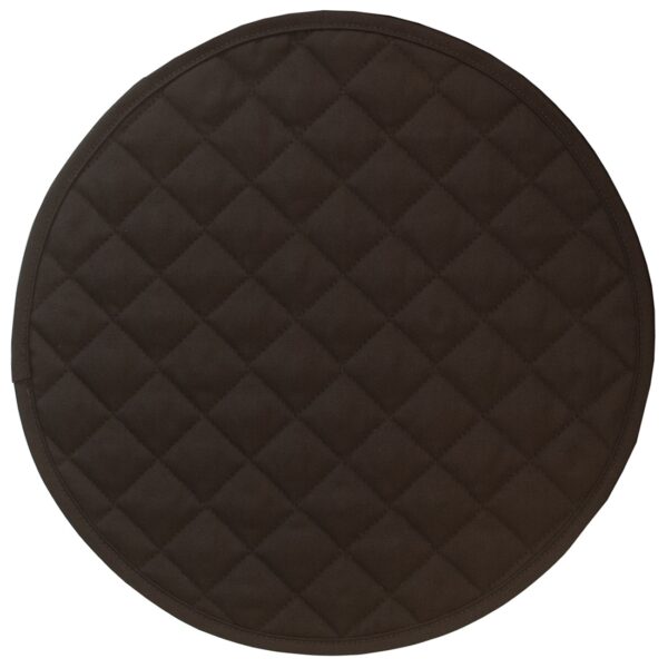 Sweet Pea Linens - Solid Black Quilted Jacquard Charger-Center Round Placemat (SKU#: R-1015-Y6) - Main Product Image