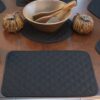 Sweet Pea Linens - Solid Black Quilted Rectangle Placemats - Set of Two (SKU#: RS2-1001-Y6) - Table Setting