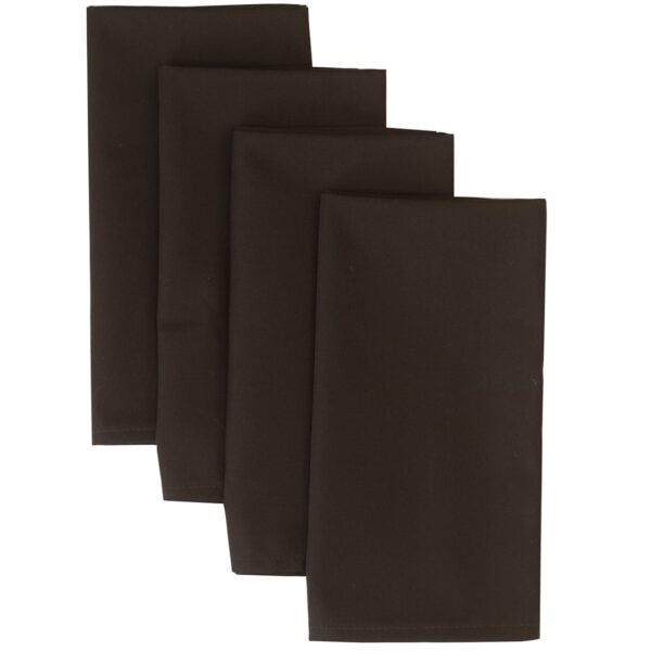 Sweet Pea Linens - Solid Black Rolled Hem Cloth Napkins - Set of Four (SKU#: RS4-1010-Y6) - Main Product Image