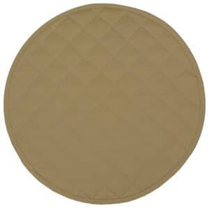Sweet Pea Linens - Solid Khaki Tan Quilted Charger-Center Round Placemat (SKU#: R-1015-Y7) - Main Product Image