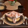 Sweet Pea Linens - Solid Khaki Tan Quilted Charger-Center Round Placemat (SKU#: R-1015-Y7) - Table Setting