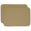 Sweet Pea Linens - Solid Khaki Tan Quilted Rectangle Placemats - Set of Two (SKU#: RS2-1001-Y7) - Main Product Image